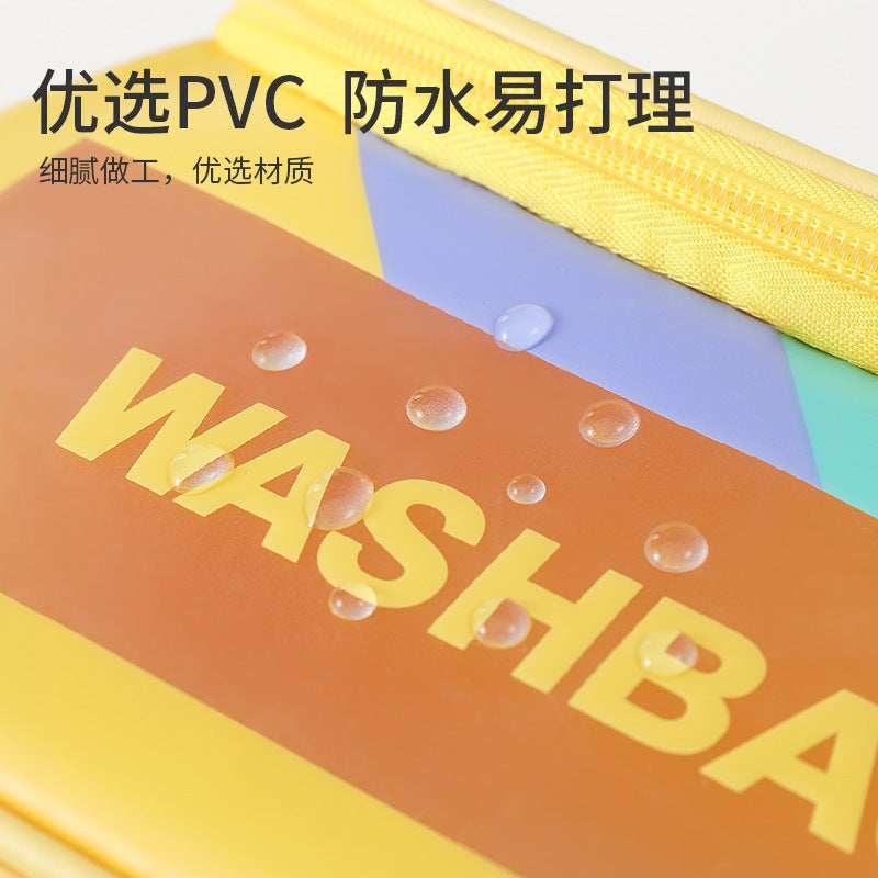 New Arc Wash Bag Waterproof Travel Portable Cosmetic Storage Bag Fashion Pvc Cosmetic Bag Curved Bag - Image 5